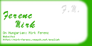 ferenc mirk business card